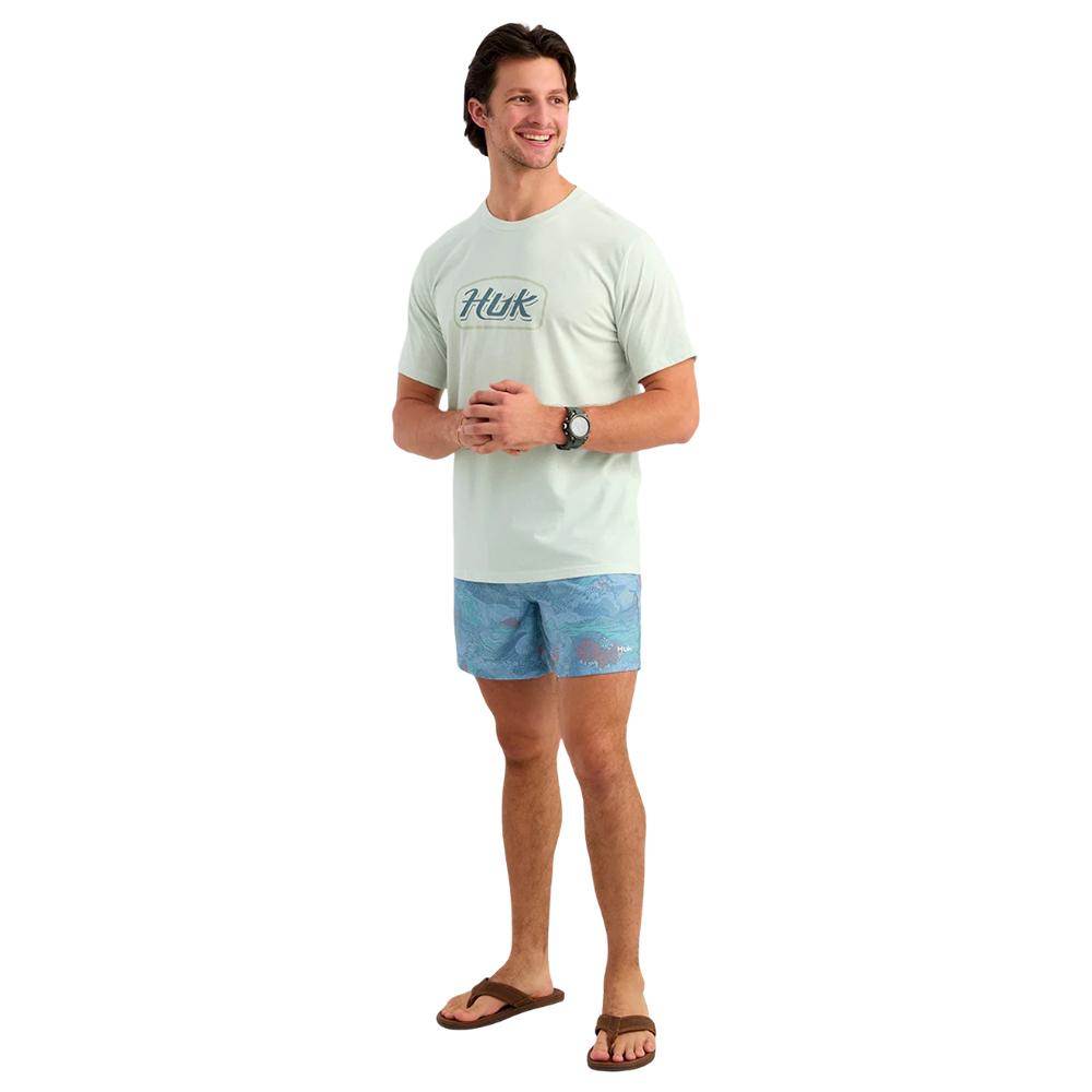 Huk Script Short Sleeve Tee Pale Algae Heather 2XL
