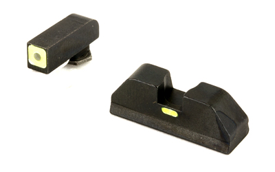 Ameriglo Glock CAP Sight Set For Glock 20 21 29 30 31 32 36 40 41 - Green Tritium Lime Green Lumisquare Outline Front/Rear