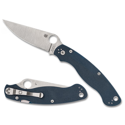 SPYDERCO MILITARY 2 G-10 4" BLUE