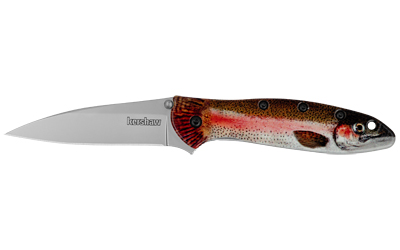 Kershaw Leek Folding Knife 3" Drop Point Blade Rainbow Trout