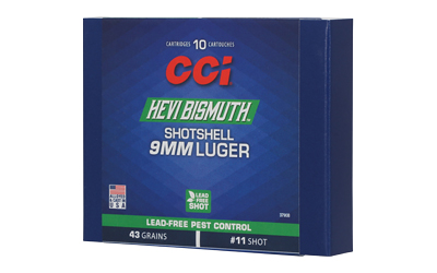 CCI Hevi Bismuth Centerfire Shotshell 9mm Luger 43gr #11 950 fps 10/ct