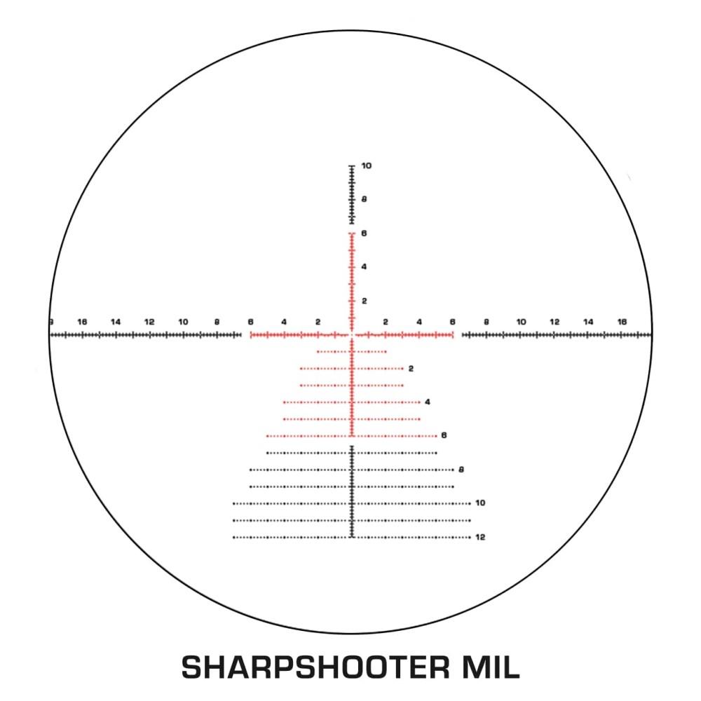 10 Ring Swampfox Warhawk 5-25x56 Rifle Scope FFP Sharpshooter MIL Reticle Black