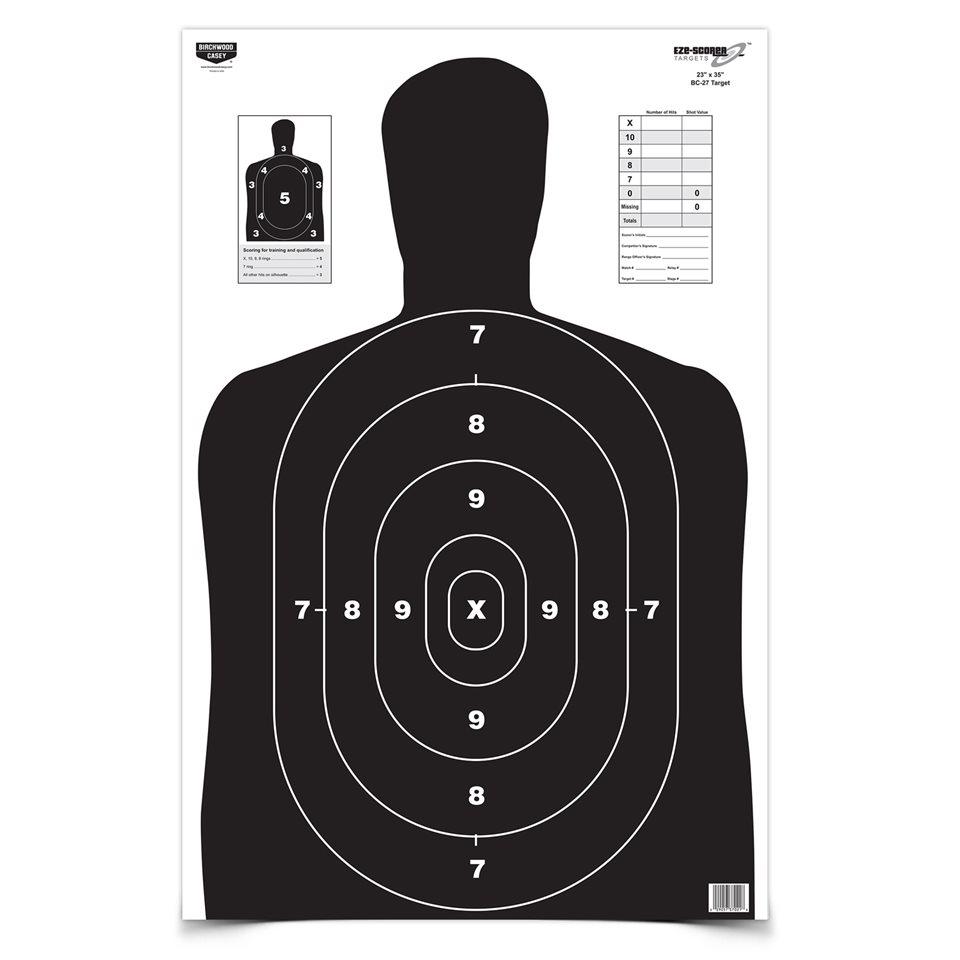 Birchwood Casey Eze-Scorer BC-27 Black Paper Target - 23"x35" 5/ct