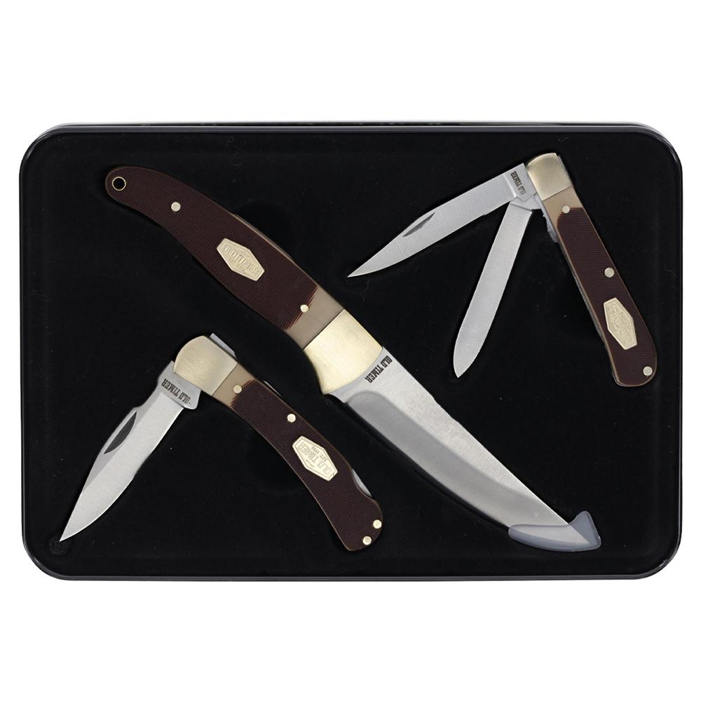 Battenfeld Knives Old Timer Knife Combo Tin Fixed and Folding Knives