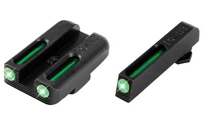 Truglo TFO Tritium/Fiber-Optic Day/Night Sights Fits Glock Slimline Models 42/43/43x/48 Set Sights Green Front / Green Rear