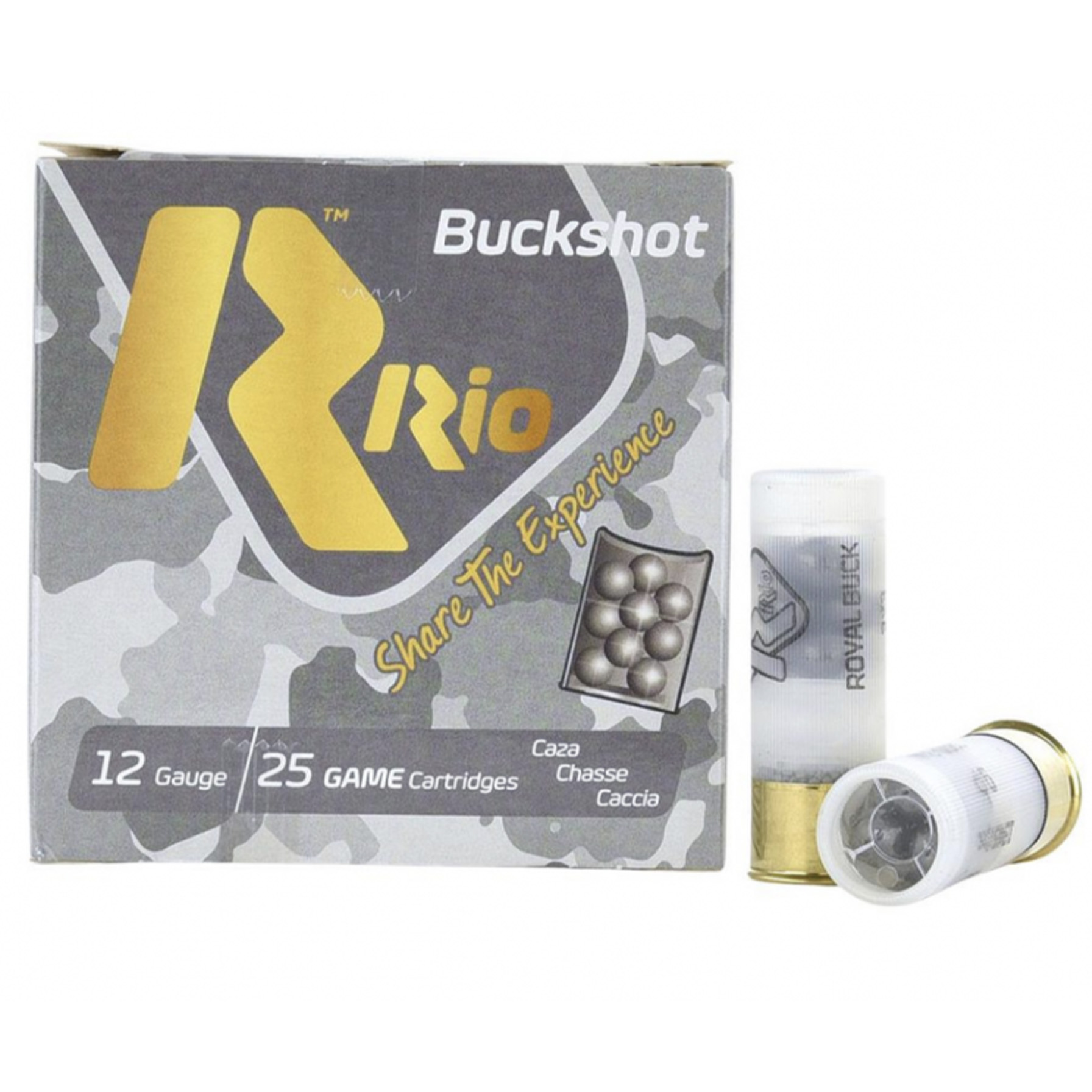 Rio Royal Buck Home Defense Shotshells 12ga 2-3/4" 9-Pellets 1250 fps #1 25/ct