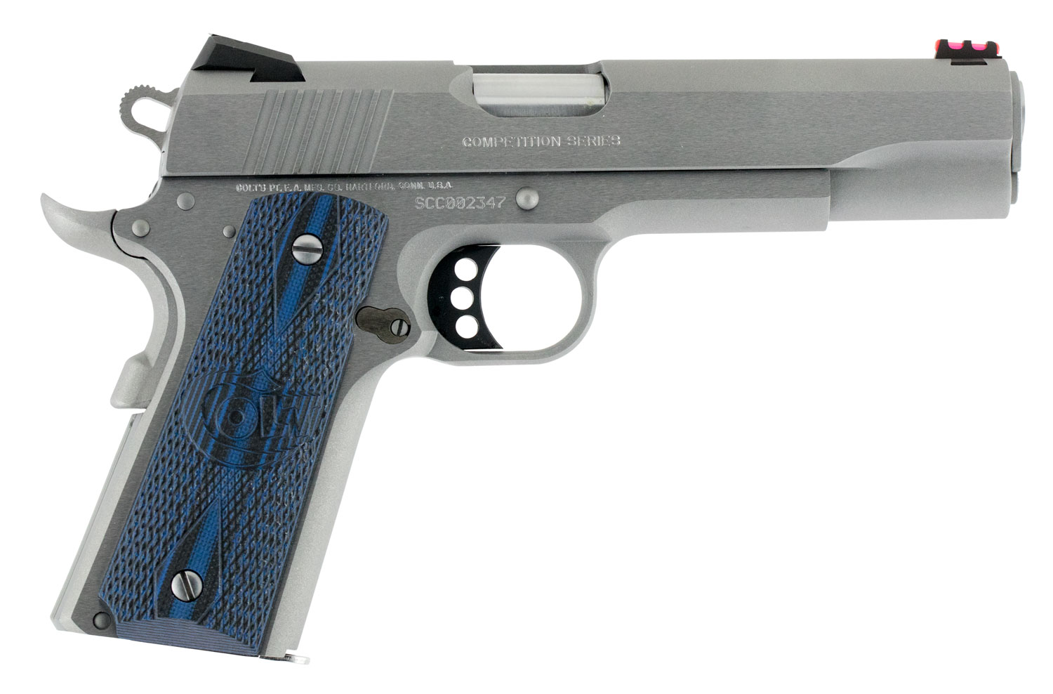 Colt Government Competition Handgun .45 Auto 7rd Magazine 5" Barrel Stainless Finish Fiber Sight