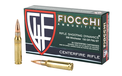 Fiocchi Range Dynamics Rifle Ammunition .308 Win 150 gr FMJ 2890 fps 20/ct