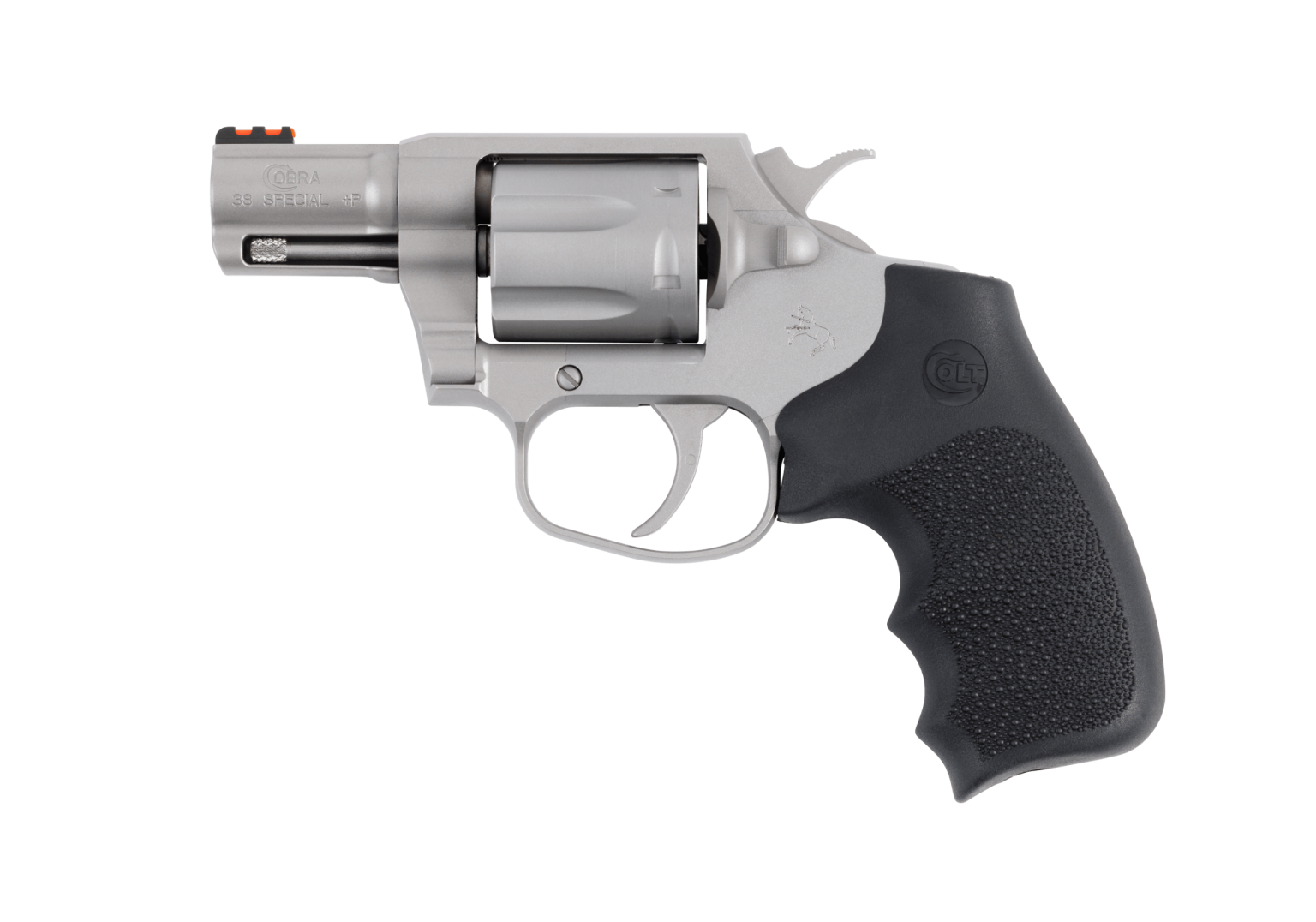 Colt Cobra Stainless Handgun .38 Spl(+P) 6rd Capacity 2" Barrel Enhanced Hogue Rubber Grip