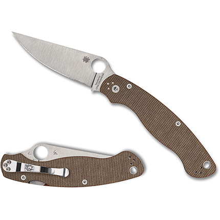 Spyderco Military 2 Brown Canvas Micart