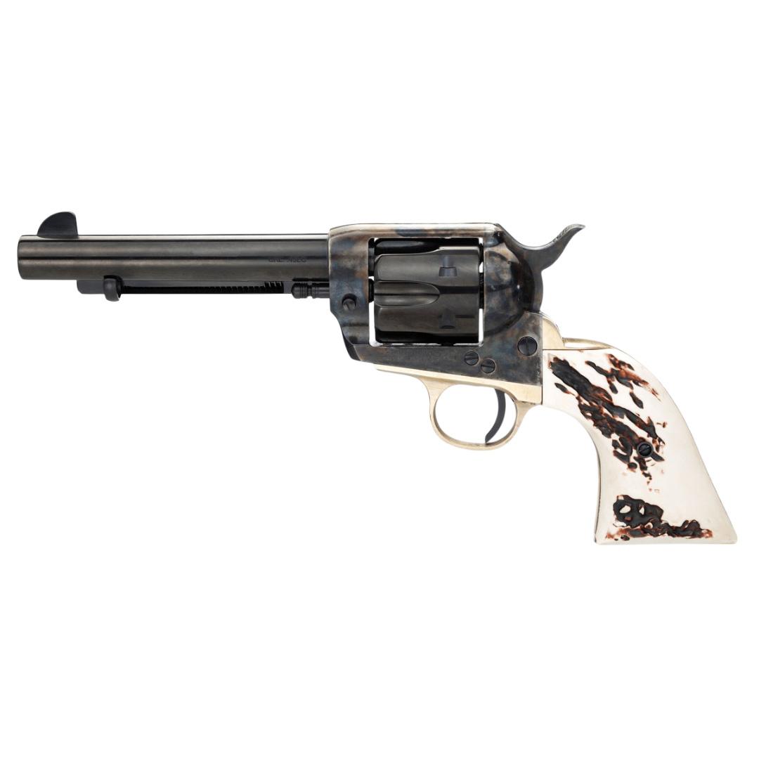 Taylors & Company 1873 Stag Grip Handgun .357 Mag/.38 Spl 6rd Capacity 5.5" Blued Barrel Stag Grip Case Hardened