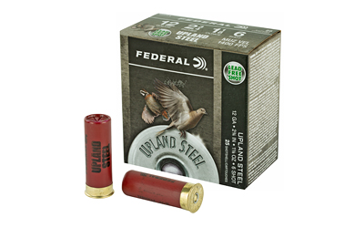 Federal Upland Steel Shotshells 12ga 2-3/4" 1-1/8 oz 1400 fps #6 25/ct