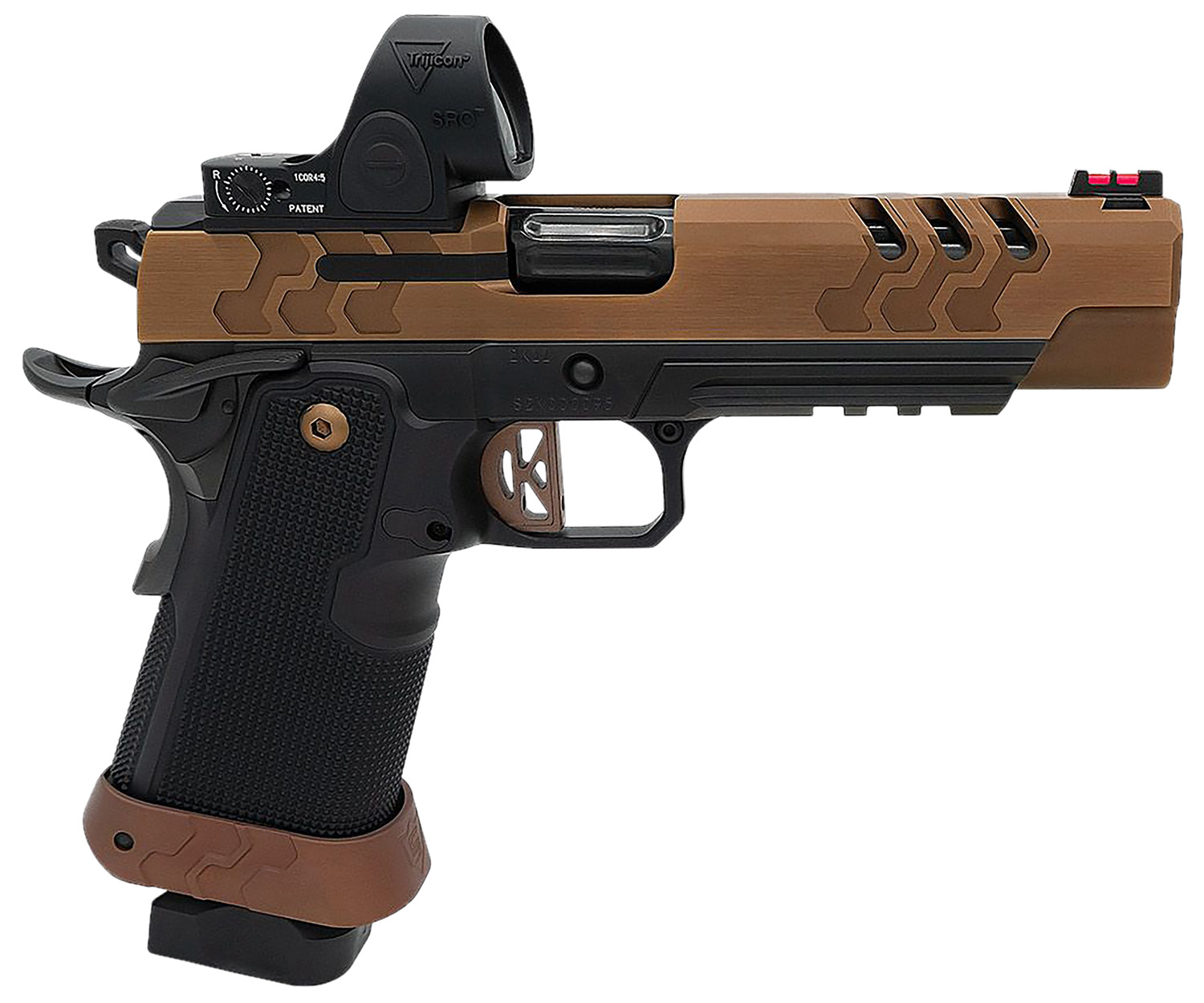 KIMBER 2K11 TARGET O.I. 9MM PISTOL, 5" COYOTE PVD FINISH, GT TRIGGER, TRIJICON OPTIC, 1-17RD, 2-20RD