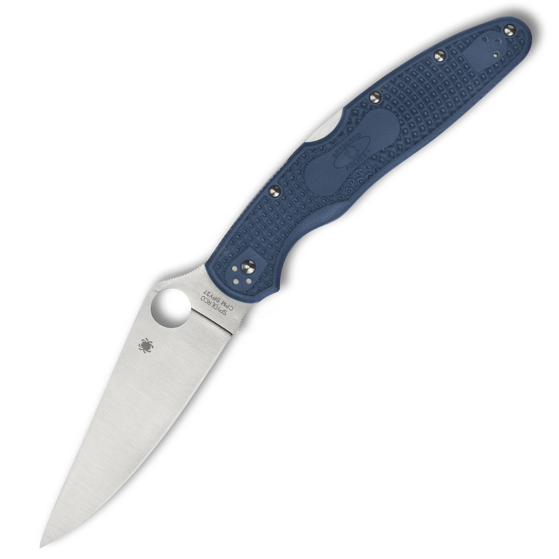 SPYDERCO POLICE 4 LTWT 4.38" BLU/SLV
