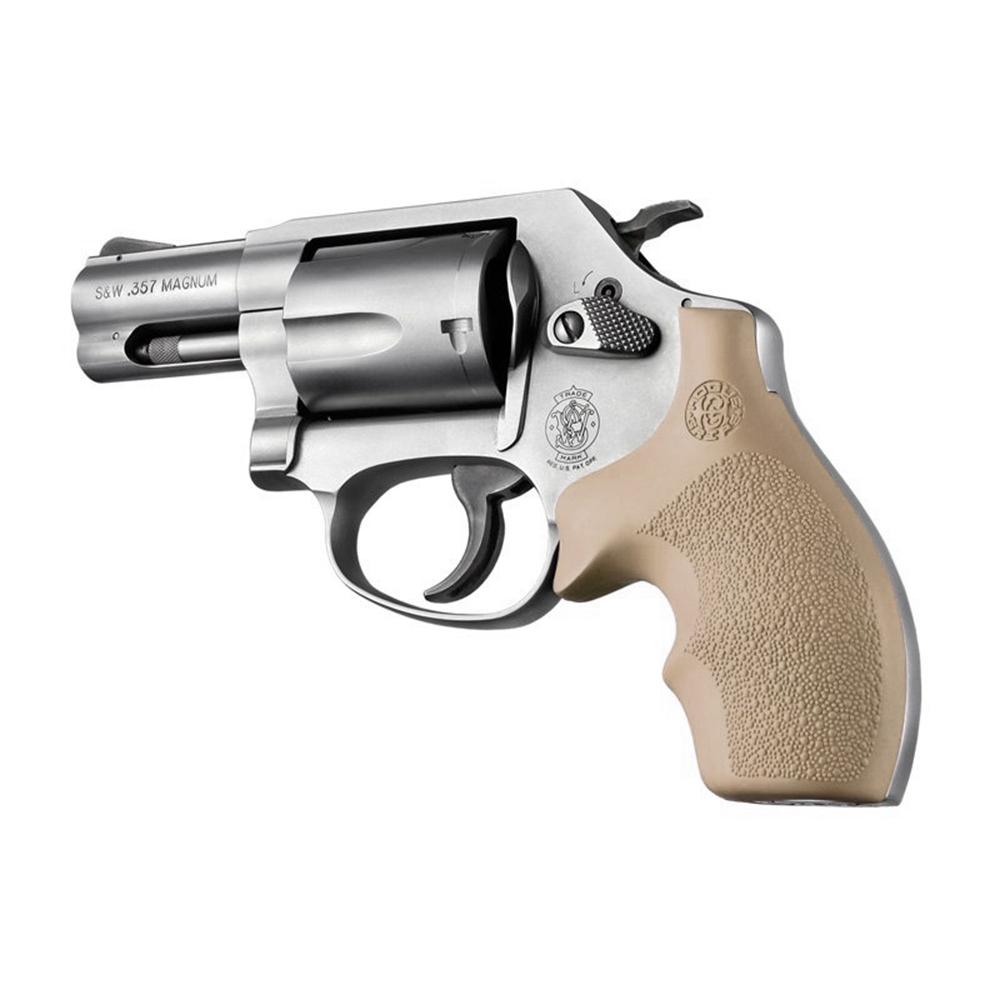 Hogue Overmolded Rubber Bantam Grip S&W Round Butt J-Frame Revolvers FDE