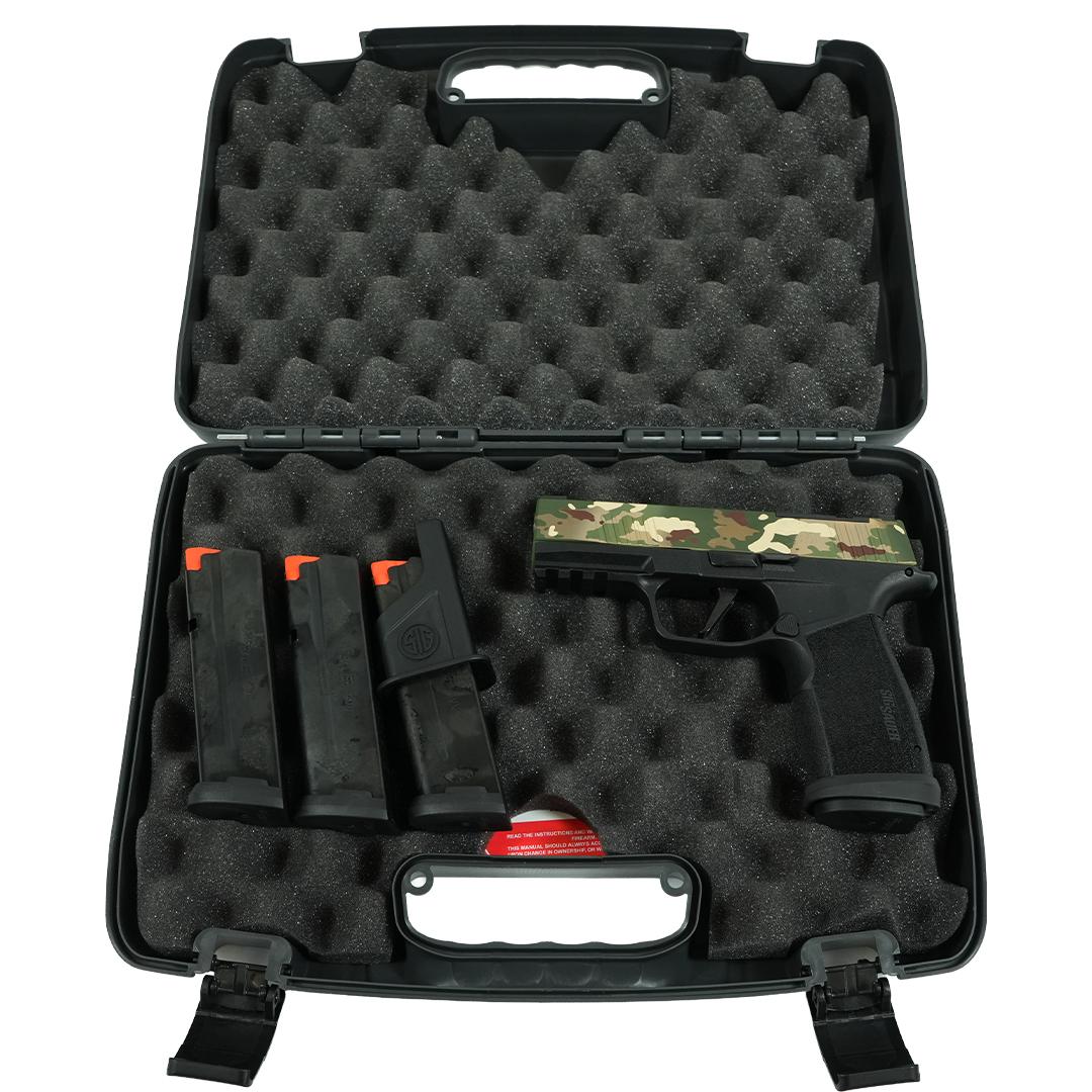 Sig Sauer P365 "MuiltiCam" XMACRO TACOPS Handgun 9mm Luger 17rd Magazines(4) 3.7" Barrel Black Grip