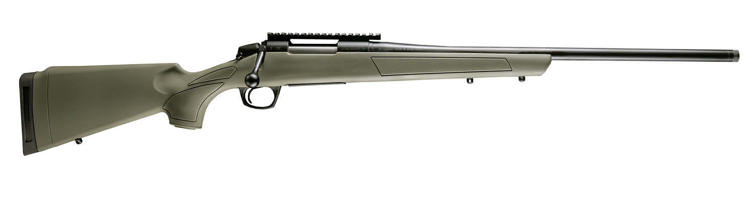 CVA Cascade Rifle .204 Ruger 4rd Capacity 20" Threaded Cerakote Black Barrel OD Green Stock 0 MOA Pic Rail