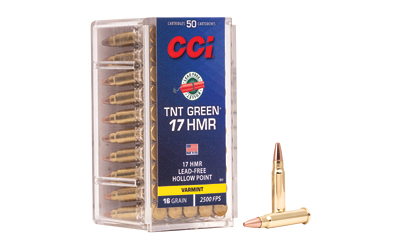 CCI TNT Green Rimfire Ammunition .17 HMR 16 gr HP 2500 fps 50/ct