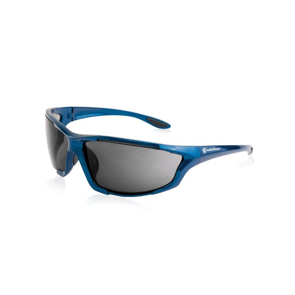AOB Smith & Wesson Major Full Frame Shooting Glasses Blue with Smoke Lens