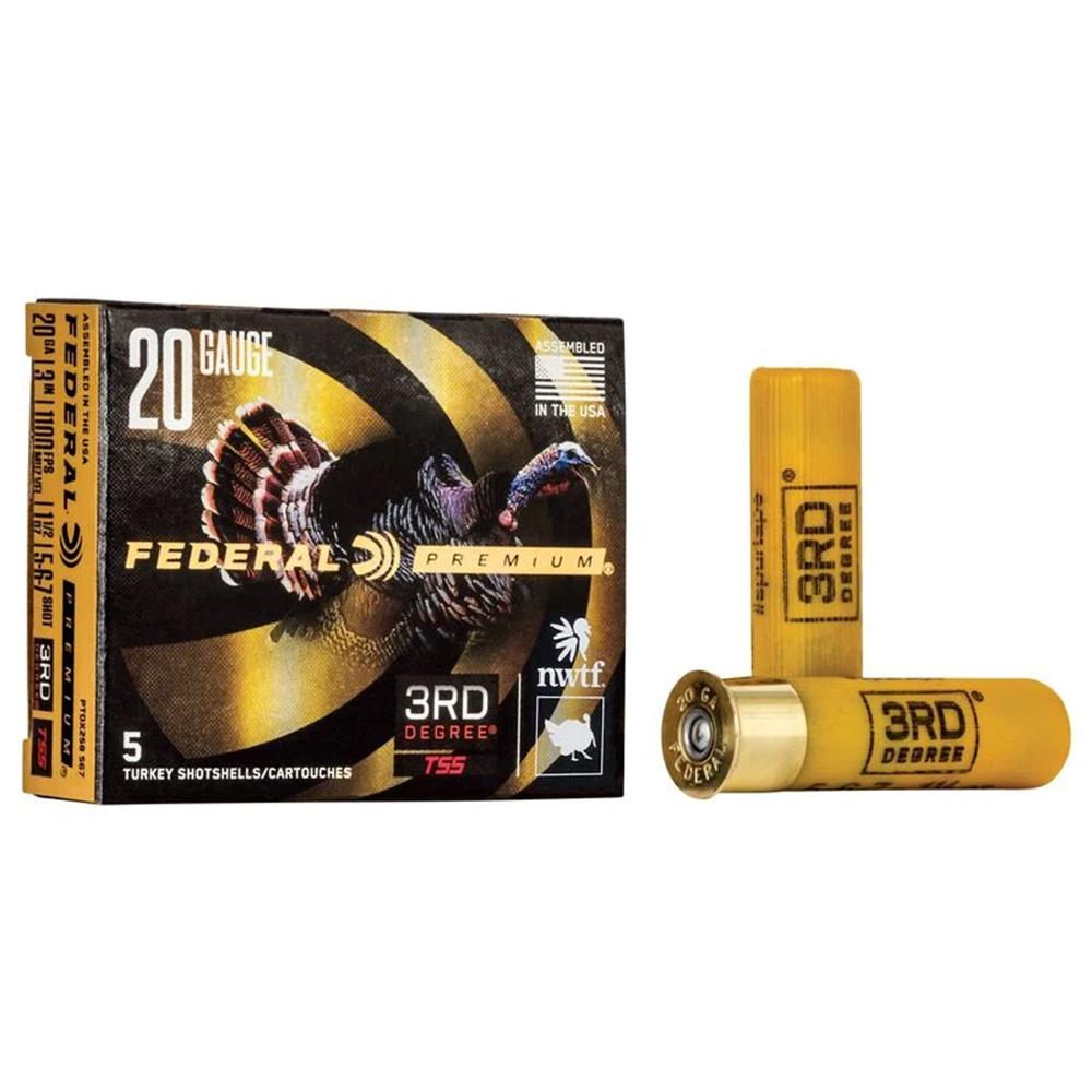 Federal 3rd Degree Shotshell 20ga 3" 1-1/2oz 1100 fps #5/#6 & #7 5/ct