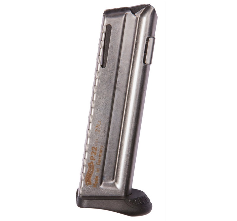 Walther Colt P22 Q-Style Handgun Magazine w/Finger Rest Stainless .22 LR 10/rd