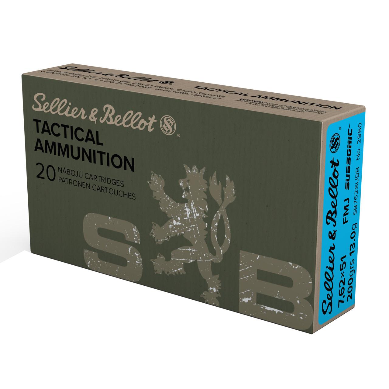 Mag-Tech/Sellier- Bellot S&B Tactical Rifle Ammunition 7.62X51 NATO 200gr FMJ 1030 fps 20/ct