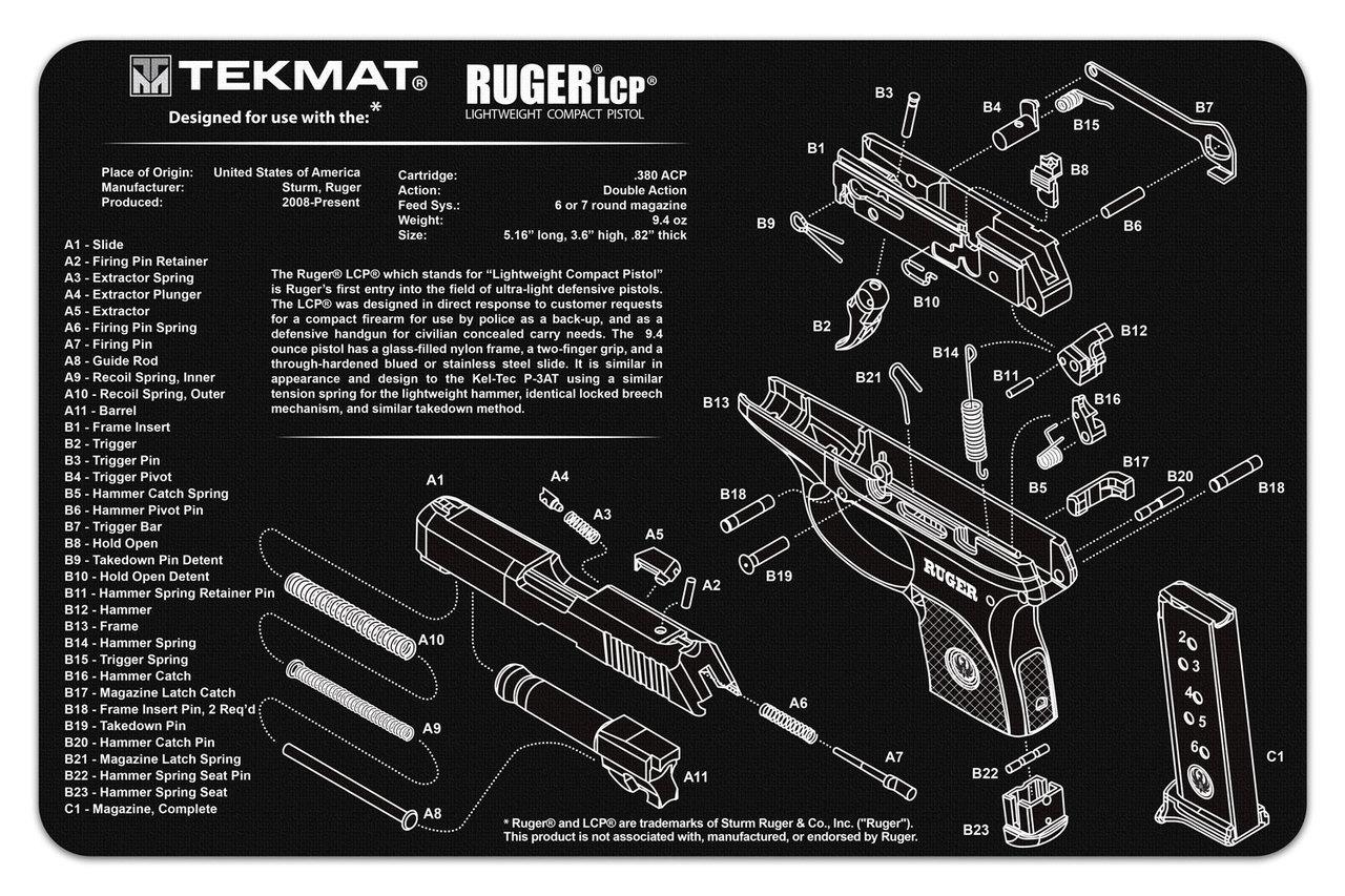 Gsm TekMat 11x17 Gun Cleaning Mat- Ruger LCP