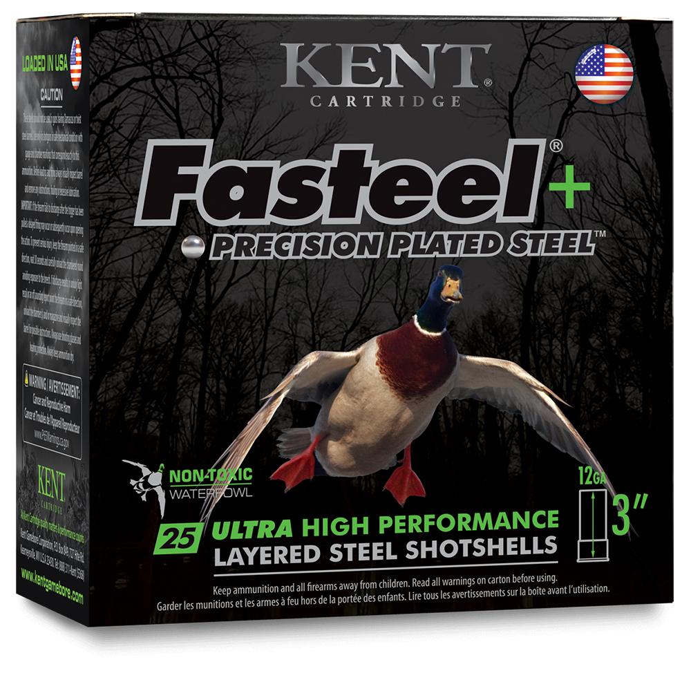 Kent Fasteel + Precision Plated Steel Waterfowl Shotshells 12ga 3" 1-1/4oz 1450 fps #4 & #6 25/ct