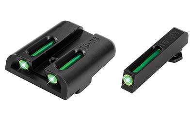 Truglo TFO Tritium/Fiber-Optic Day/Night Sights Fits Glock 17 / 17L 19 22 23 24 26 27 33 34 35 38 and 39 - Front Green/Rear Green