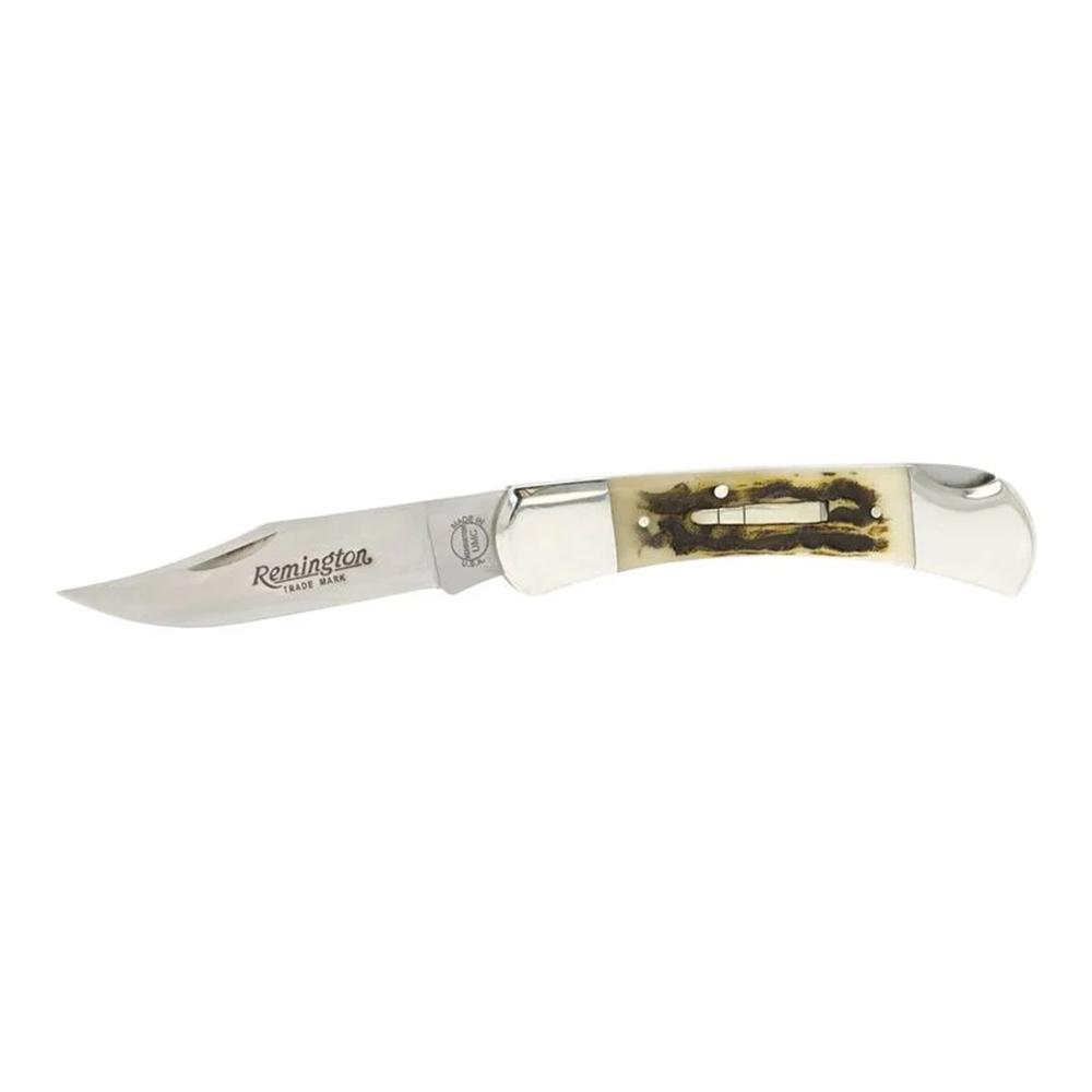 Remington Ole Granddad Bullet Folding Knife 3-3/4 Clip Blade Stag