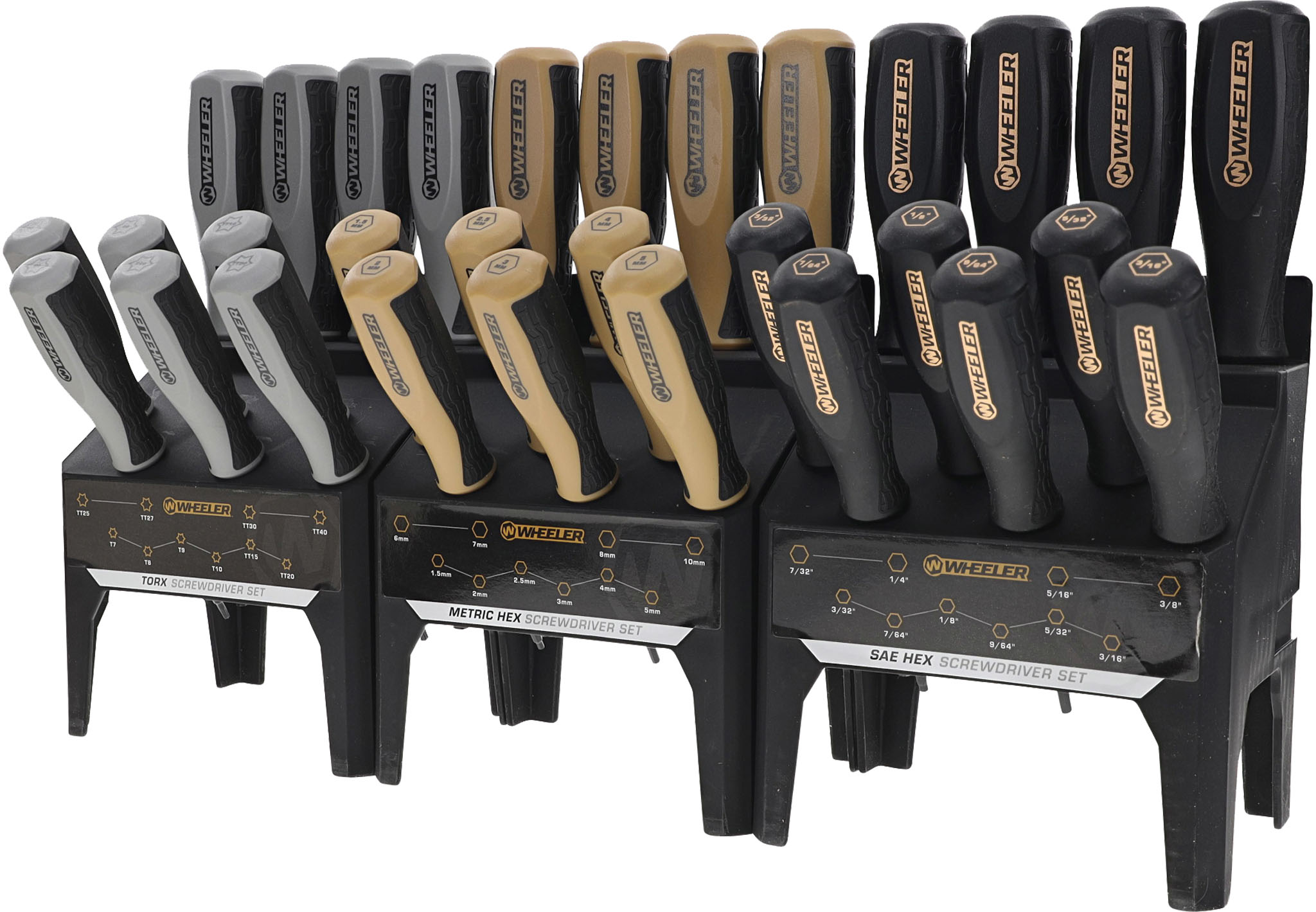 AOB Wheeler Hex/Torx Benchtop Screwdriver Set 30/ct