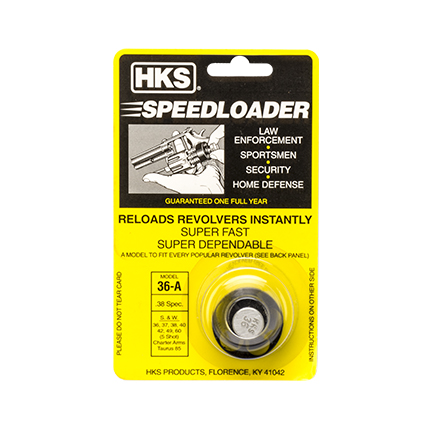 HKS A-Series Revolver Speedloader .338/357 for S&W 36/37/38/40/42/49/60 Charter Arms/Rossi 68/Taurus 85/Ruger SP101