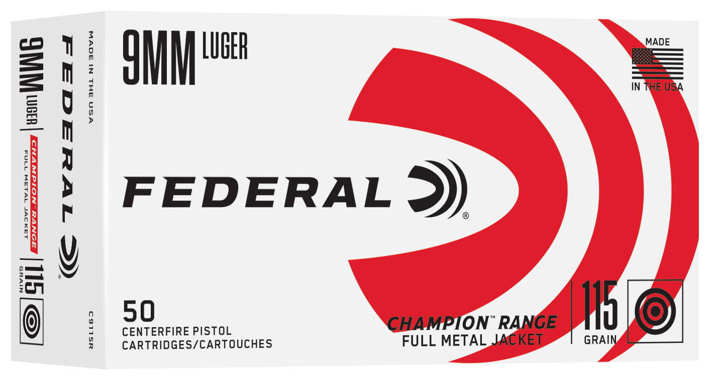 Federal Ammunition FDR 9MM 115GR RANGE FMJ 50RD 10BX/CS 210CS/PL
