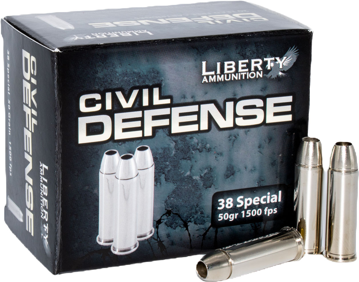 Liberty Civil Defense Handgun Ammunition .38 Spl 50 gr SCHP 1500 fps 20/ct
