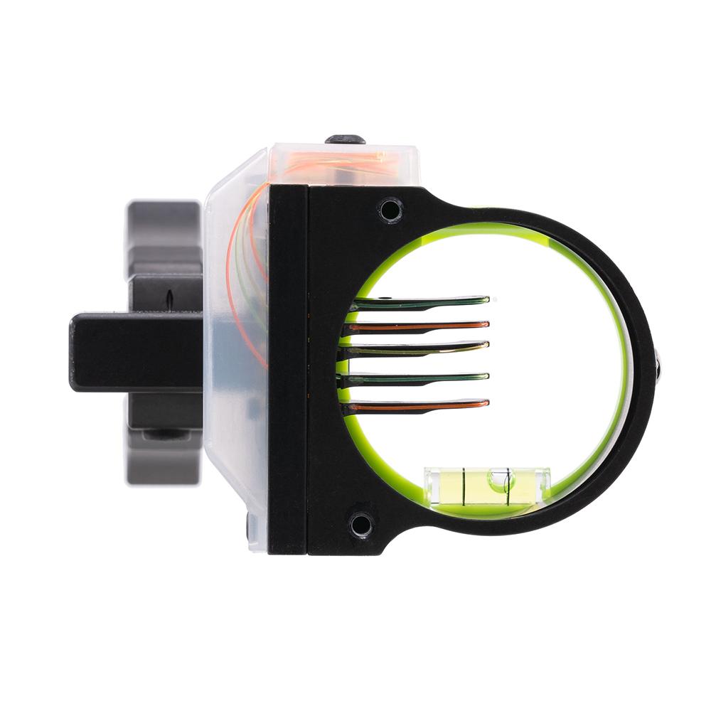 Pure Archery Group Black Gold Rush Archery Sight 5 .019 Pins 4" Dovetail Micro .019 RH Black