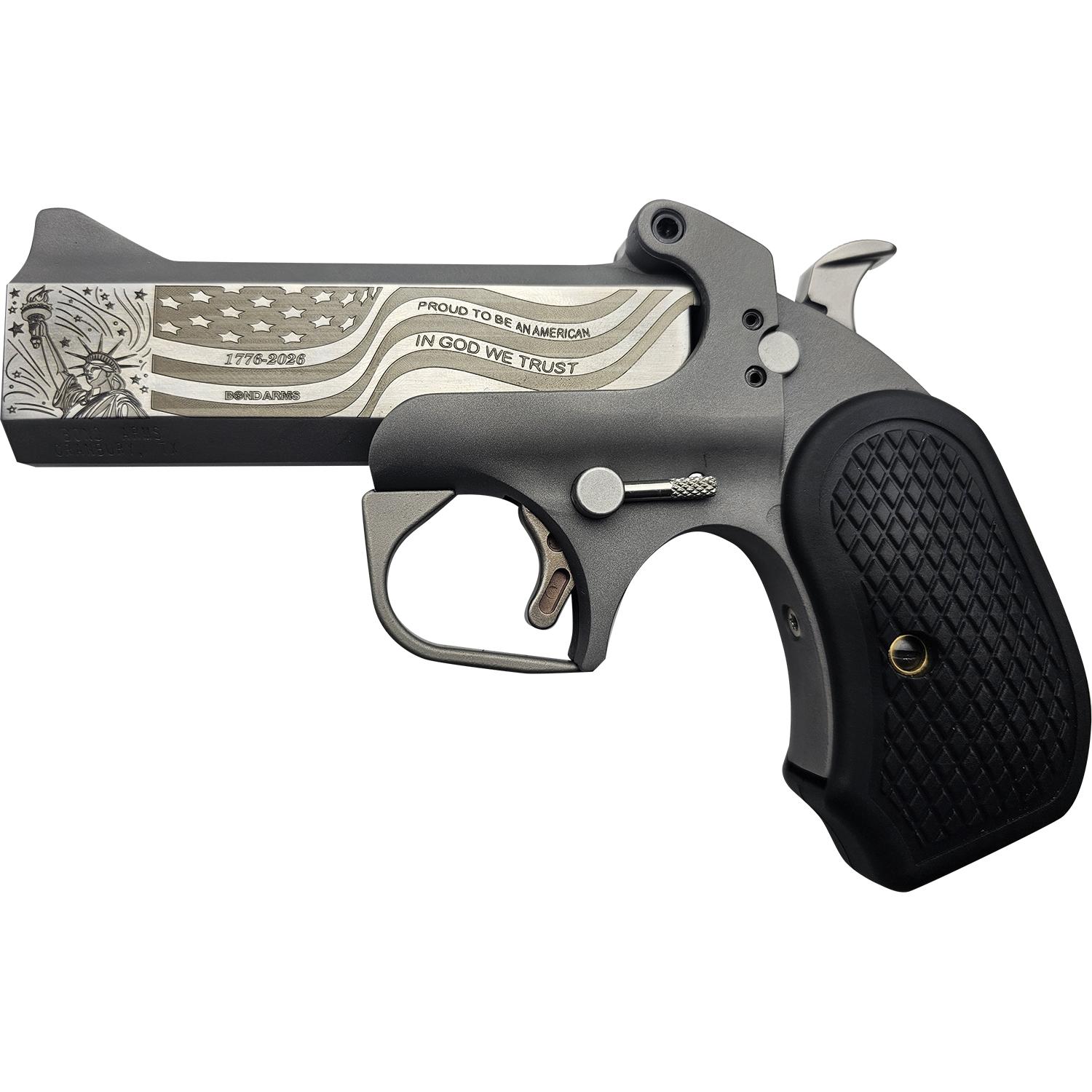 Bond Arms 250th Derringer .45 Colt/410 ga 2rd Capacity 4.25" Stainless Barrel Rough Finish B6 Extended Grip
