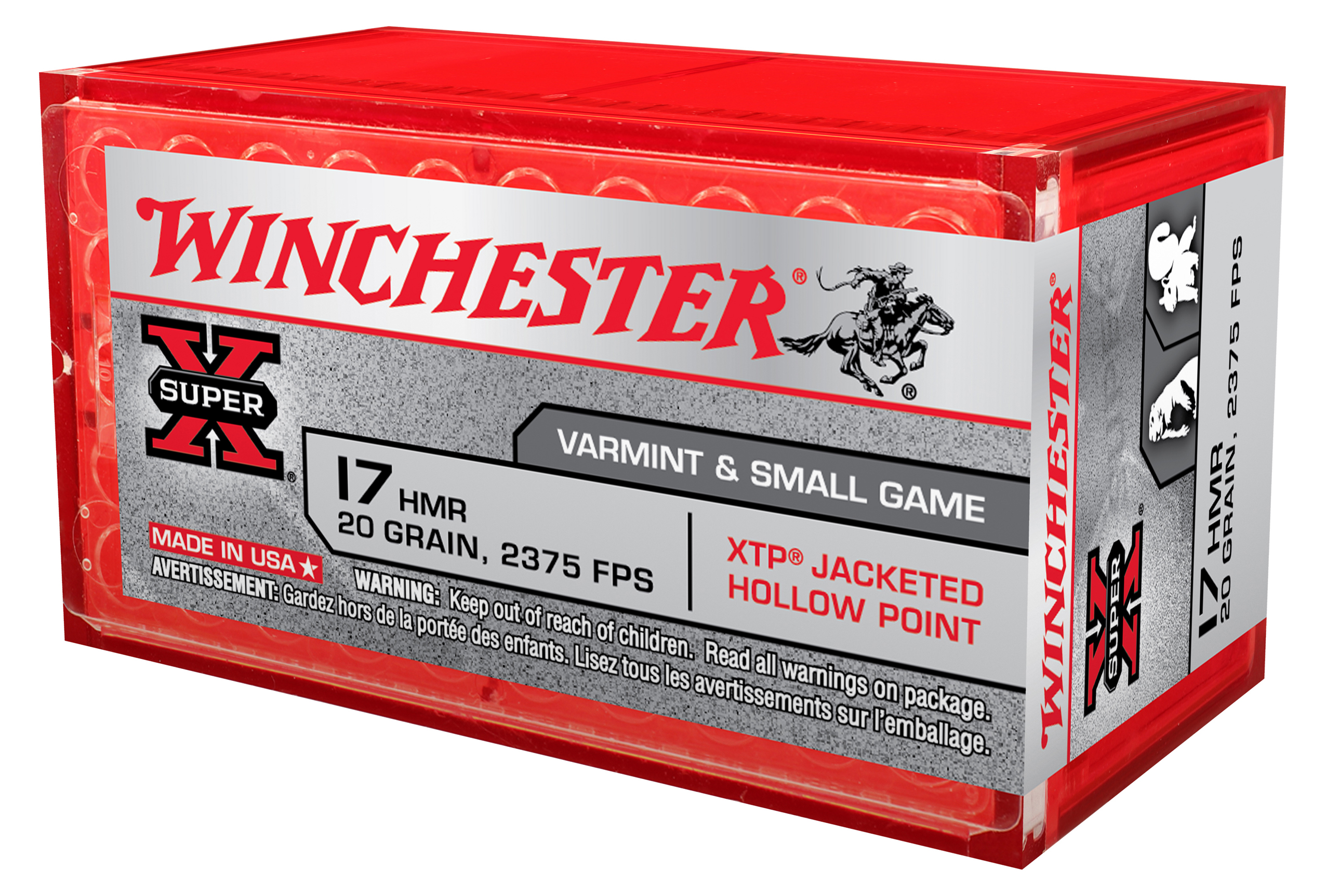 WINCHESTER SUPER X 17HMR 20G XTP JHP 50RD BX 1000RD CASE