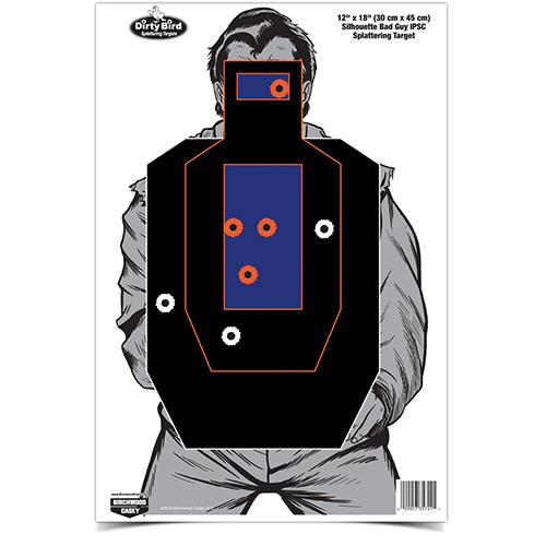 Birchwood Casey Dirty Bird 12" x 18" Bad Guy IPSC Silhouette Target 8/ct