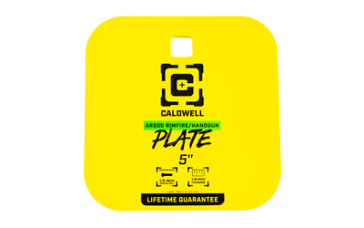 Caldwell AR500 1/4'' Rimfire/Handgun 5'' Square Gong Yellow