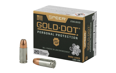 Speer Gold Dot Handgun Ammunition 9mm Luger 124 gr HP 1150 fps 20/ct