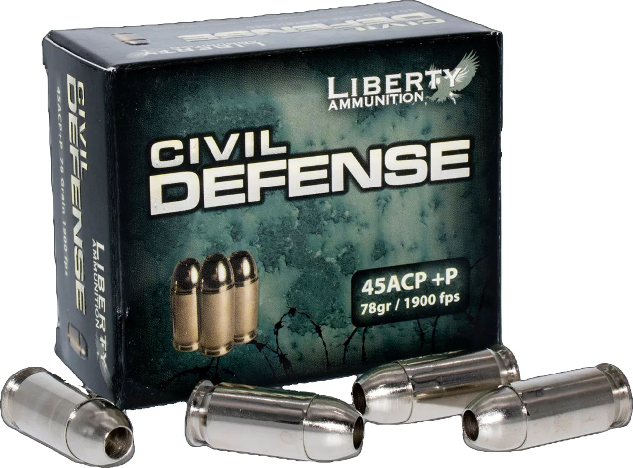 Liberty Civil Defense Handgun Ammunition .45 ACP (+P) 78 gr 1900 fps SCHP 20/ct