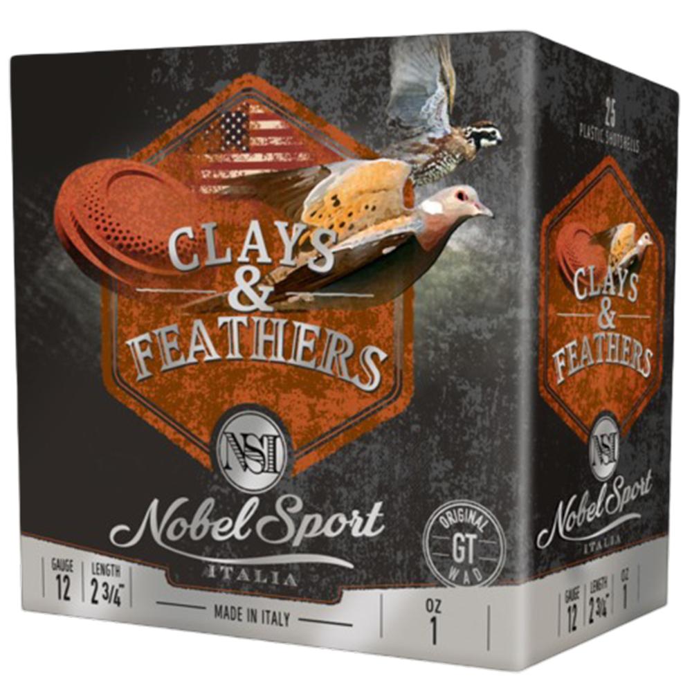 Eurosports LLC Nobel Sport Clays & Feathers Shotshells 12ga 2-3/4" 1oz 1300 fps #7.5 250/ct (10-25/ct)