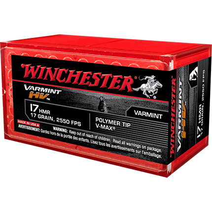 WINCHESTER VARMINT HV 17HMR 17GR V-MAX 50RD BX 1000RD CASE