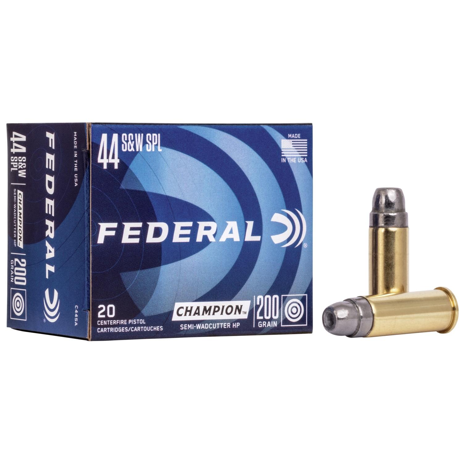Federal Champion Handgun Ammunition .44 Spl 200gr HP 870 fps 20/ct