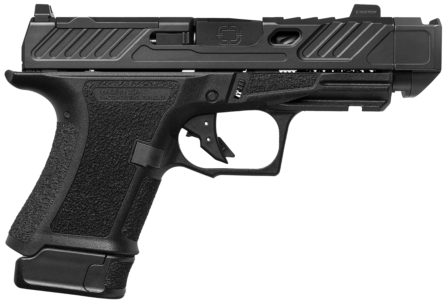 Shadow Systems CR920P Elite Slide Cut Handgun 9mm Luger 13rd Magazine 3.41" Barrel Spiral Comp Black Frame