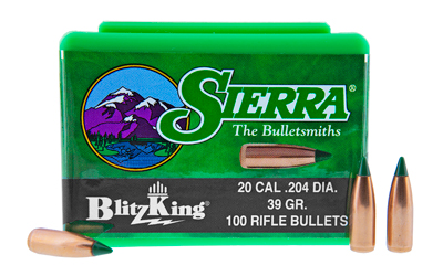 Sierra BlitzKing Rifle Bullets .20 cal .204" 39 gr BLKG 100/ct