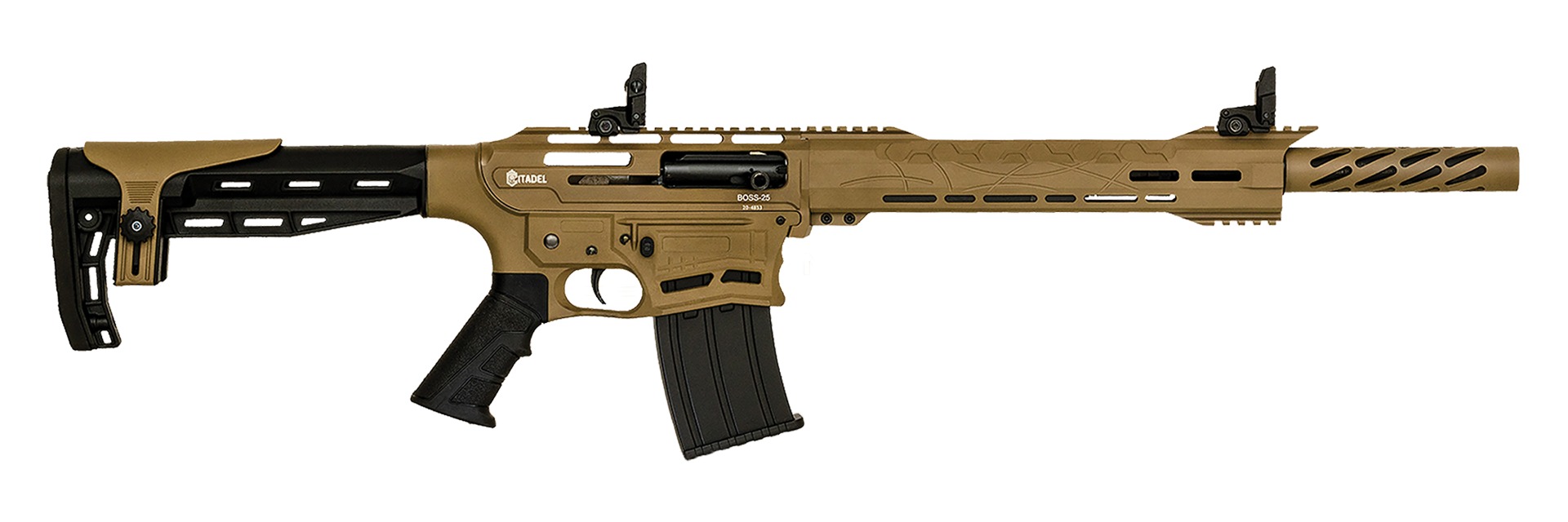 Legacy Sports Citadel Boss Shotgun 12ga 3" Chamber 5rd Magazines 18.75" Barrel FDE Stock