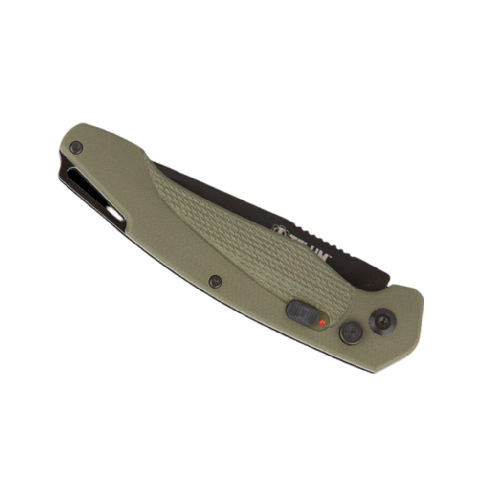 Rock Ridge Outdoors Telum Titan Tactical Automatic Folding Knife 4" Tanto Blade OD Green