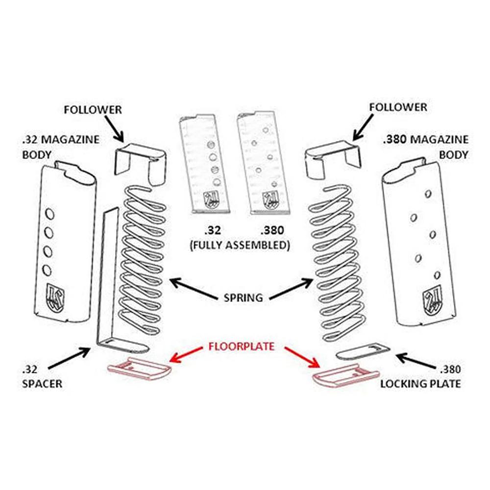 L.W. Seecamp Co. Seecamp .380 Magazine Extension Polished Aluminum