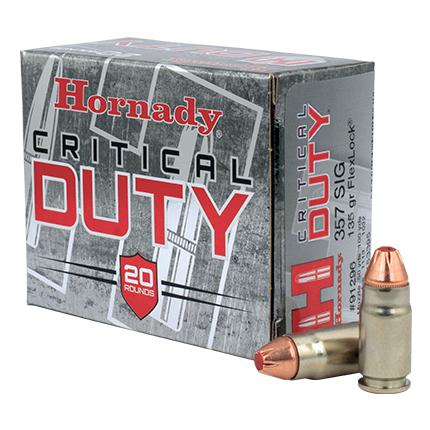 Hornady Critical Duty Handgun Ammo .357 Sig 135 gr Flex Tip 1225 fps 20/ct